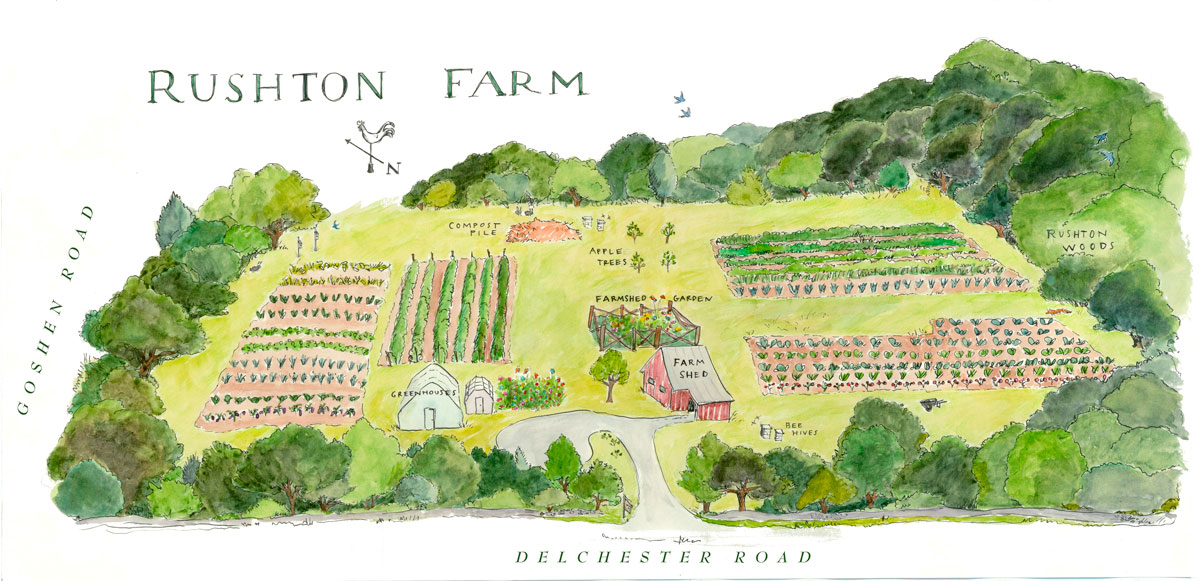 Rushton Farm Hand Drawn Map